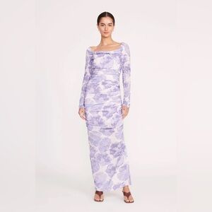 Staud Solana Floral Ruched Maxi‎ Dress Medium